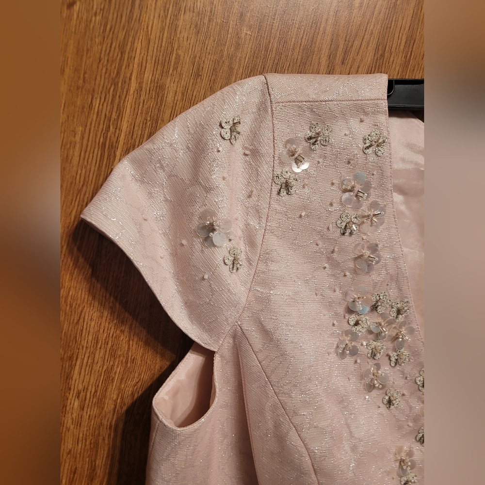 2 piece vintage blush pink shimmery outfit Barrie Pace size 10 - Picture 6 of 11